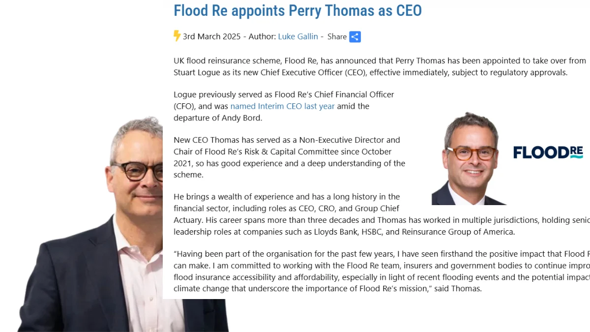 Flood Re appoints Perry Thomas as CEO