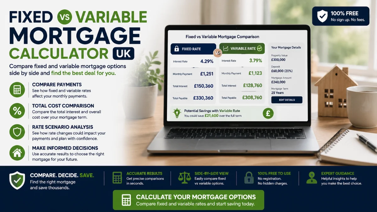 Fixed vs Variable Mortgage Calculator UK